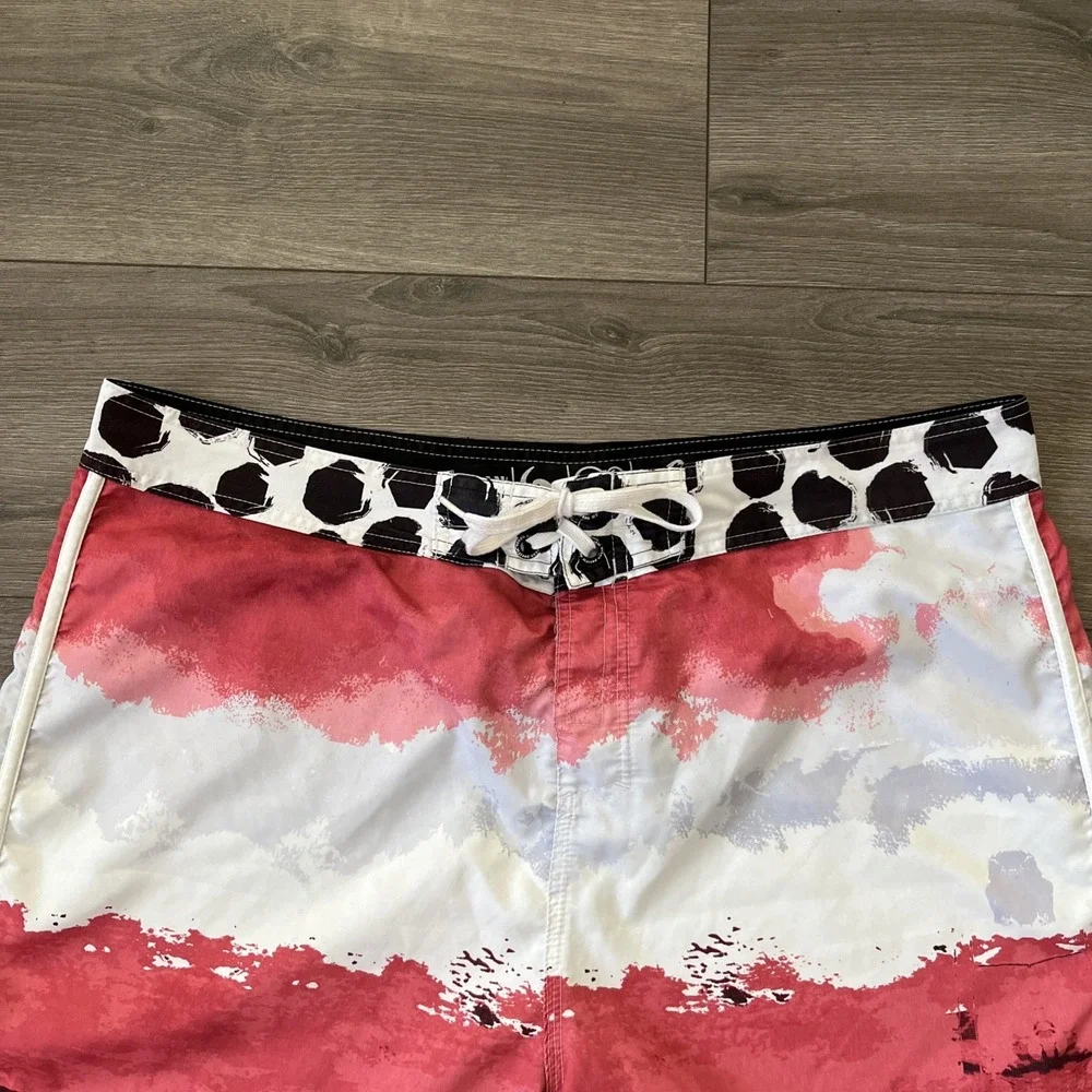 OP Ocean Pacific Boardshorts Mens Sz 40 Red White Blue Stripes